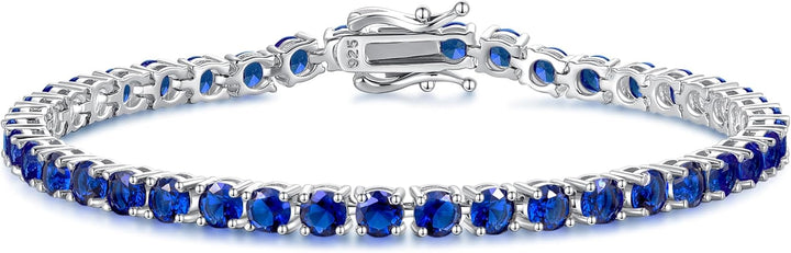 Bracelet Tennis Saphir | Or Blanc