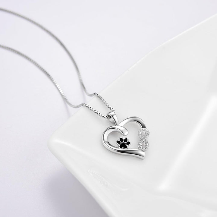 Collier Pattes et Cœur avec Charme Infini