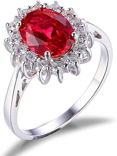 Bague Halo Ruby Classique | Or Blanc