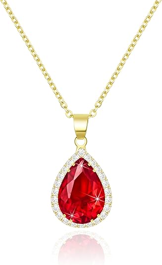 Pendentif en forme de goutte de ruby | Or