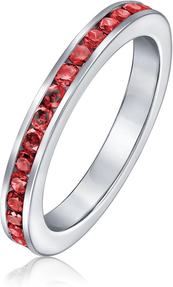 Bague Eternity en Rubis | Or Blanc