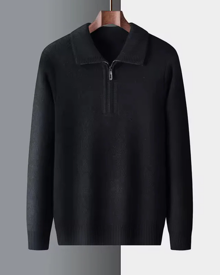Pull demi-zip en cachemire raffiné