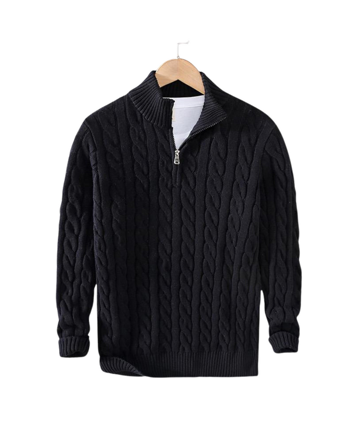 Pull zippé en maille fine