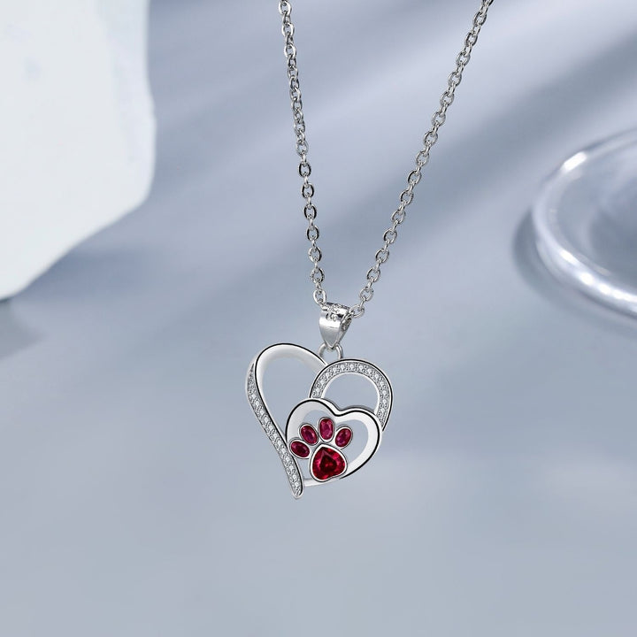 Collier avec empreinte de patte mignonne