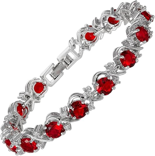 Bracelet de Tennis Ruby Vine | Or Blanc