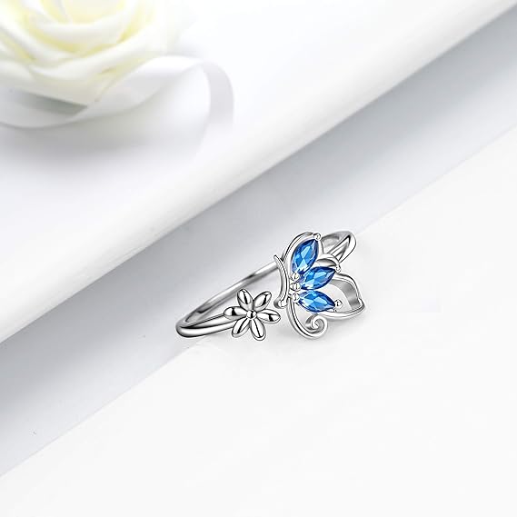 Bague Papillon Saphir | Or Blanc
