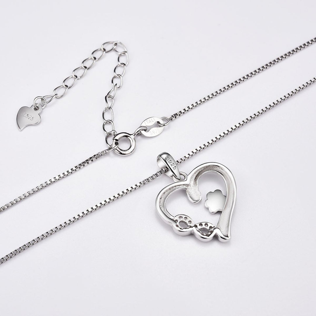Collier Pattes et Cœur avec Charme Infini