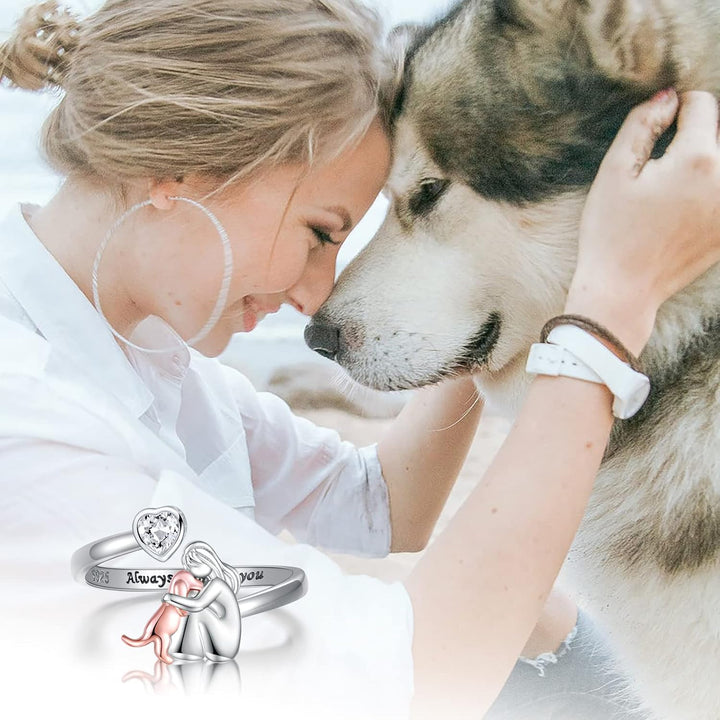 Bague Ajustable en Argent Sterling 925 – “Toujours dans Mon Cœur” avec Zirconium