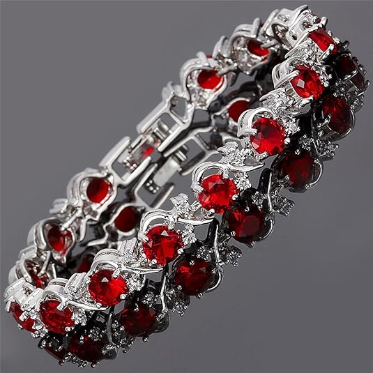 Bracelet de Tennis Ruby Vine | Or Blanc