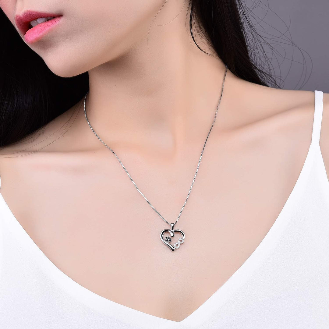 Collier Pattes et Cœur avec Charme Infini