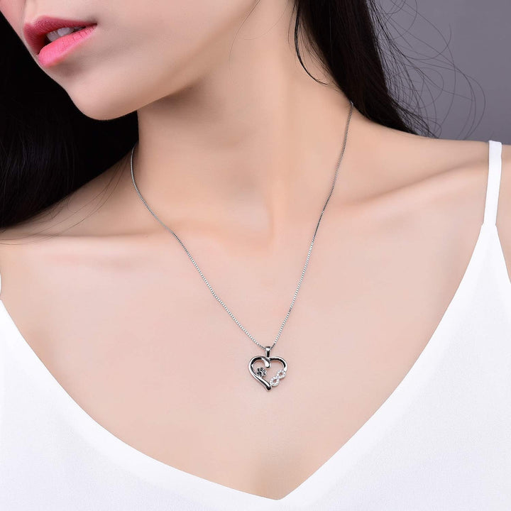 Collier Pattes et Cœur avec Charme Infini