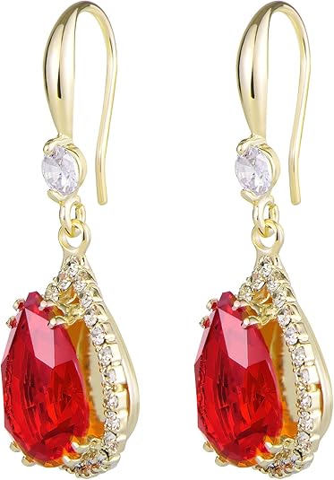 Boucles d'oreilles en forme de goutte de ruby | Or