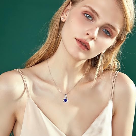 Pendentif Infini en Saphir | Or Blanc