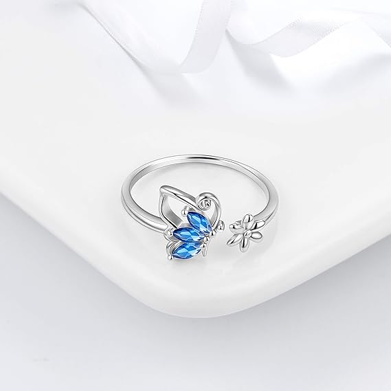 Bague Papillon Saphir | Or Blanc