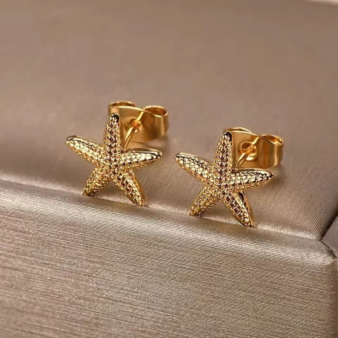 Boucles d'oreilles Étoile de Mer Dorée