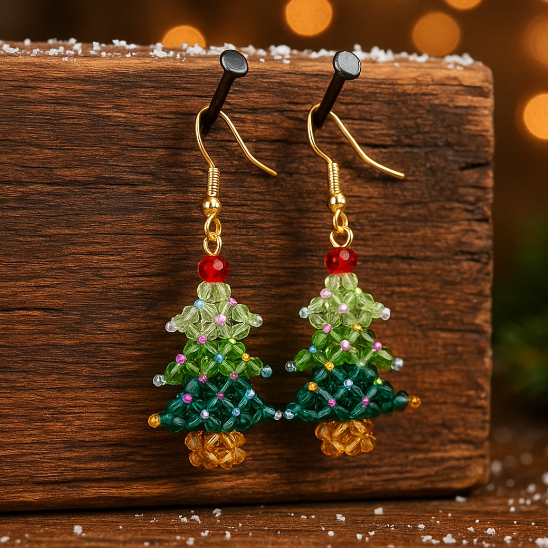 Boucles d'oreilles pendantes en cristal vert émeraude