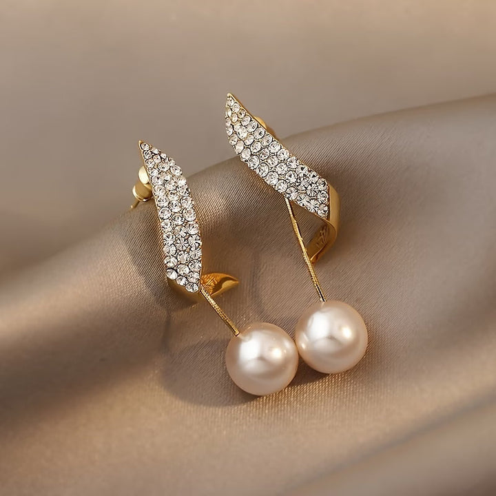 Boucles d'oreilles en perles de plume en cristal