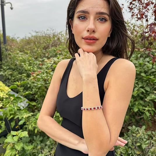 Bracelet de Tennis Ruby Vine | Or Blanc
