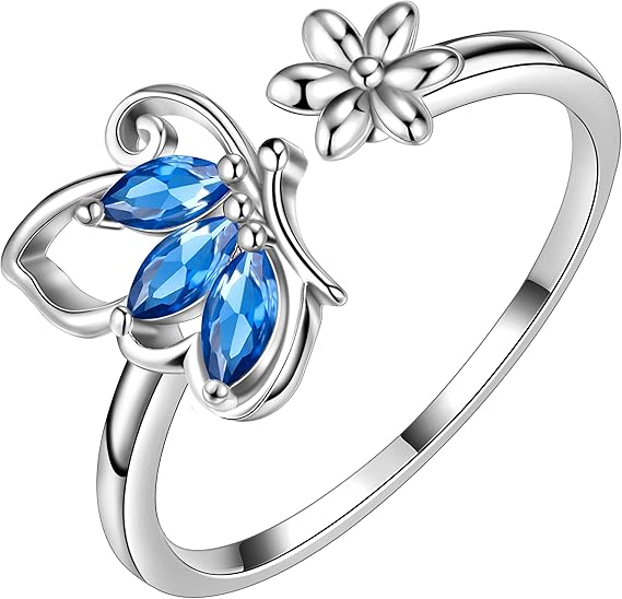 Bague Papillon Saphir | Or Blanc