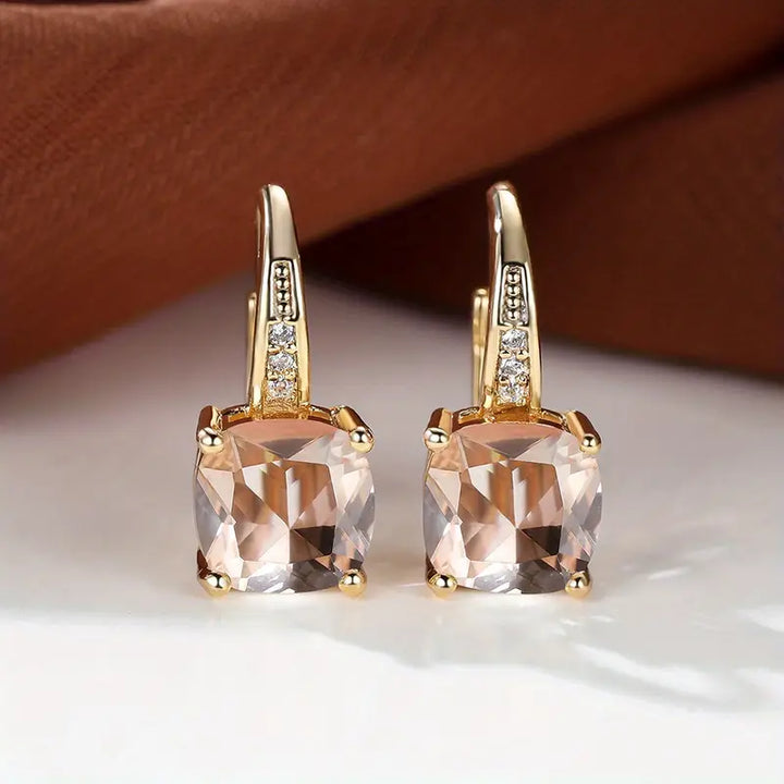 Boucles d'oreilles créoles en pierre mystique | Or