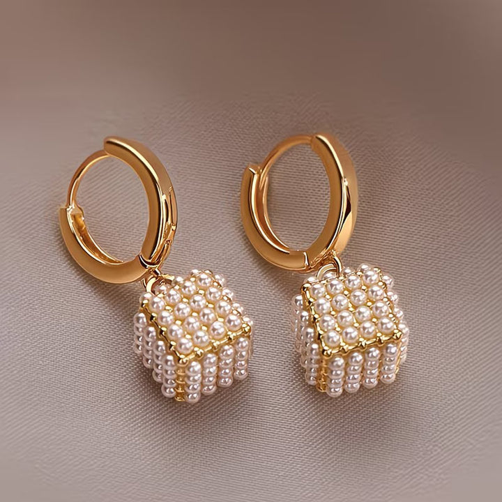 Boucles d'oreilles Cube en Perles