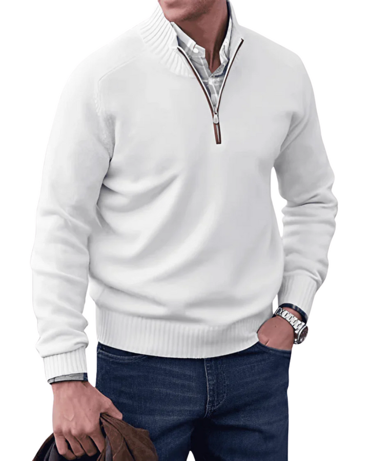 Pull demi-zip intemporel