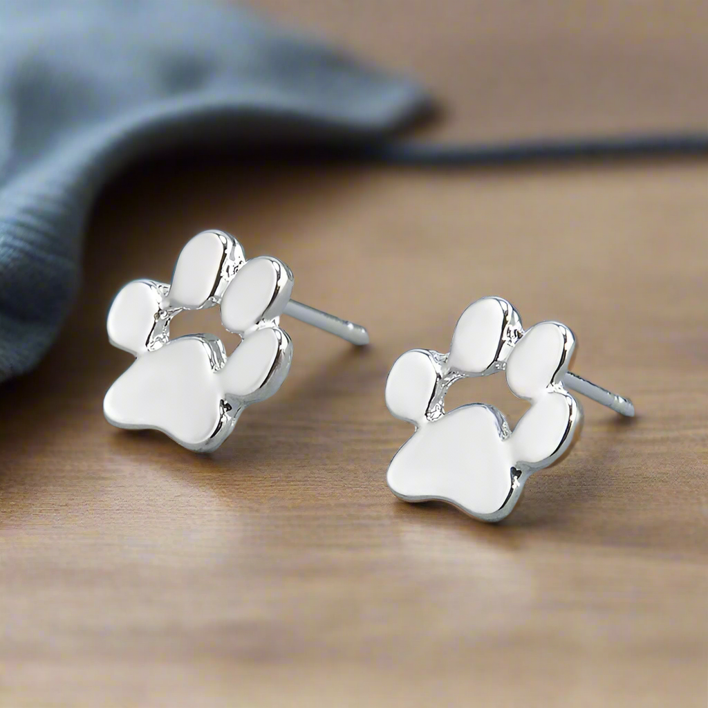 Boucles d'oreilles hypoallergéniques en forme de patte – Fabriquées en acier inoxydable