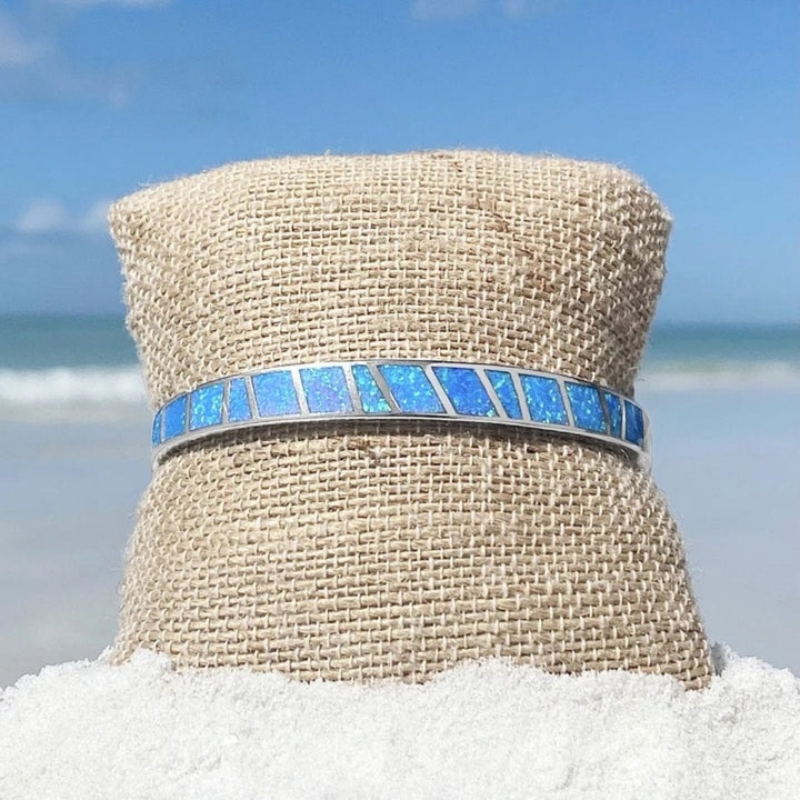 Bracelet en Opale Bleue et Argent