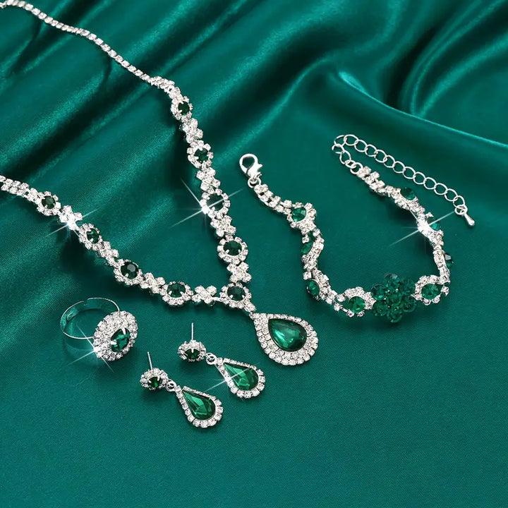 Ensemble de Bijoux Adriana Lysandre | Or Blanc