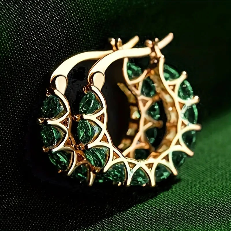 Boucles d'oreilles en forme de hoop Elena Marlowe | Or blanc