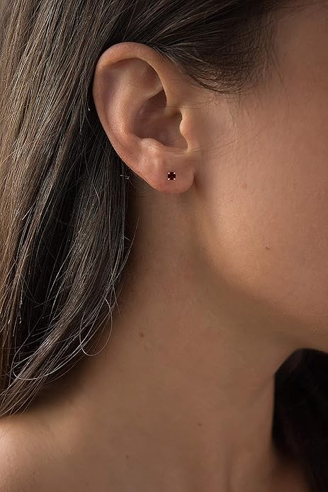 Boucles d'oreilles rondes en rubis | Or