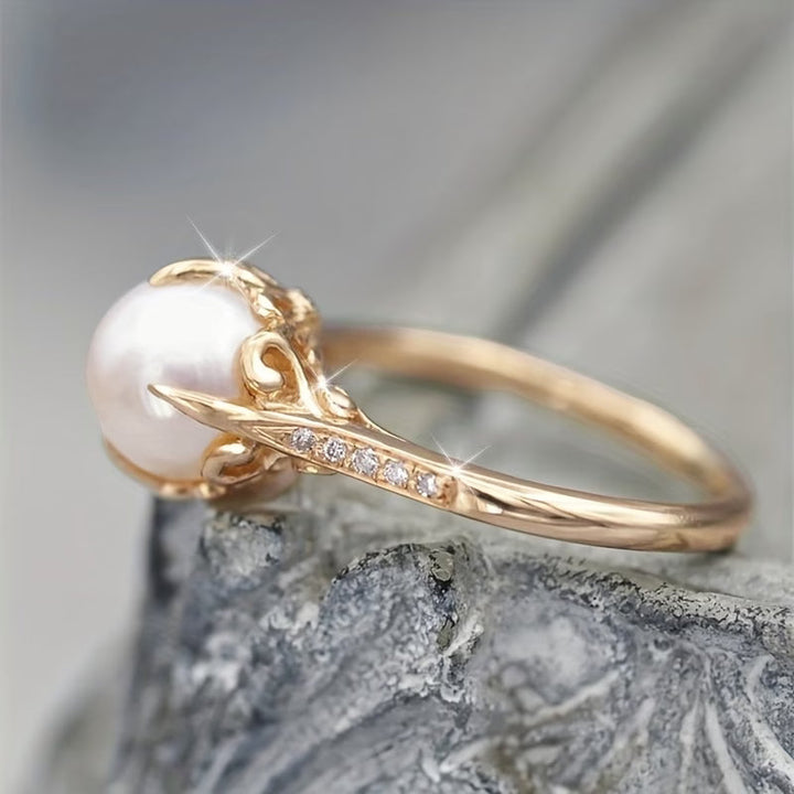 Bague délicate en perles et cristaux
