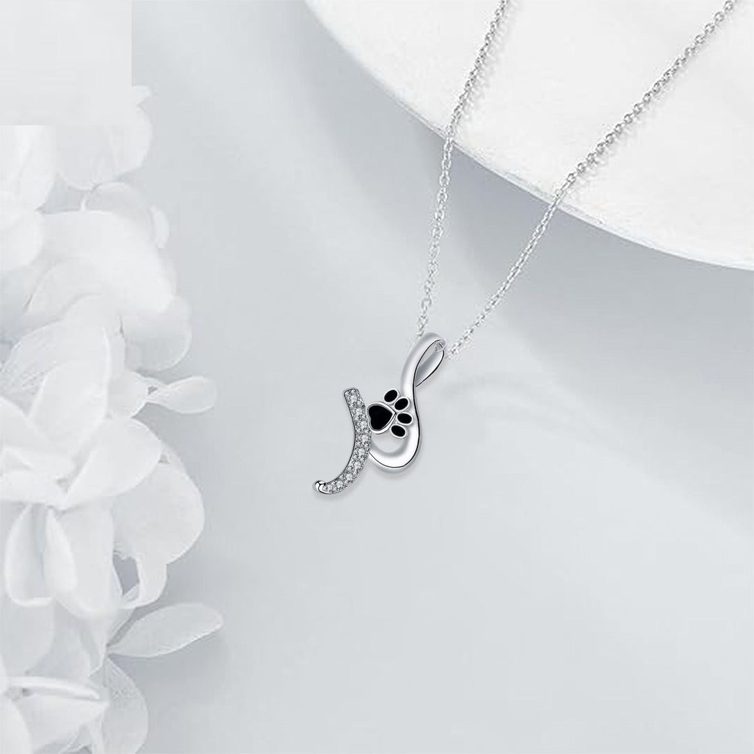 Collier Pendentif avec Empreinte de Patte Mignonne