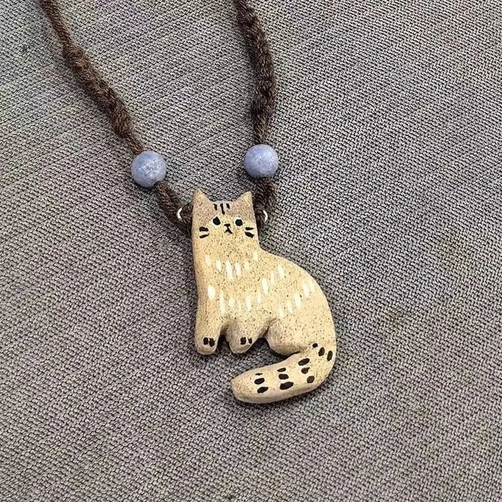 Collier Pendentif Étoile Chat Vintage