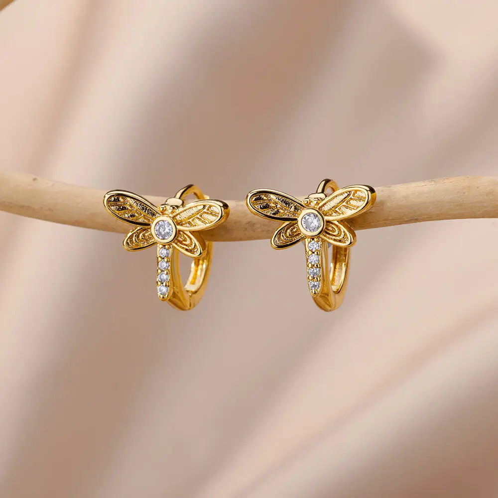 Boucles d'oreilles créoles en cristal animal