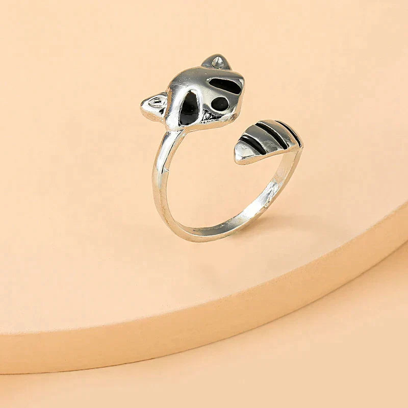Bague Raton Laveur Ajustable en Argent 925