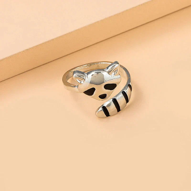 Bague Raton Laveur Ajustable en Argent 925