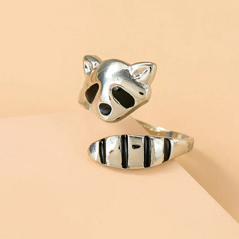 Bague Raton Laveur Ajustable en Argent 925