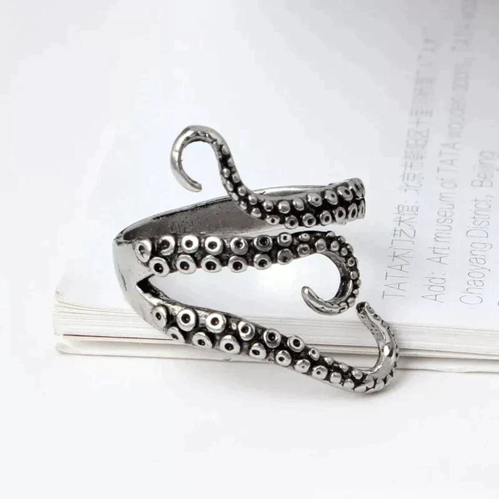 Bague Argent Ajustable Tentacules