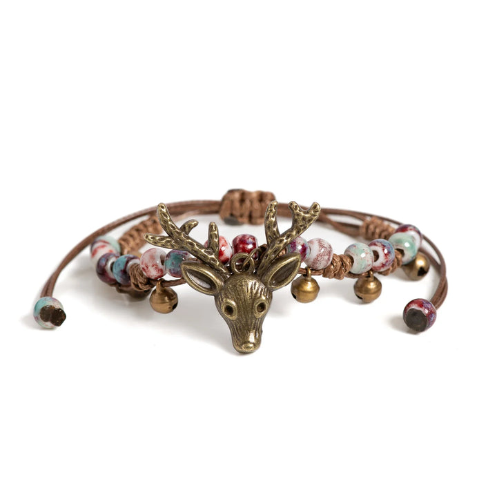 Bracelet en céramique fait main avec charme faon