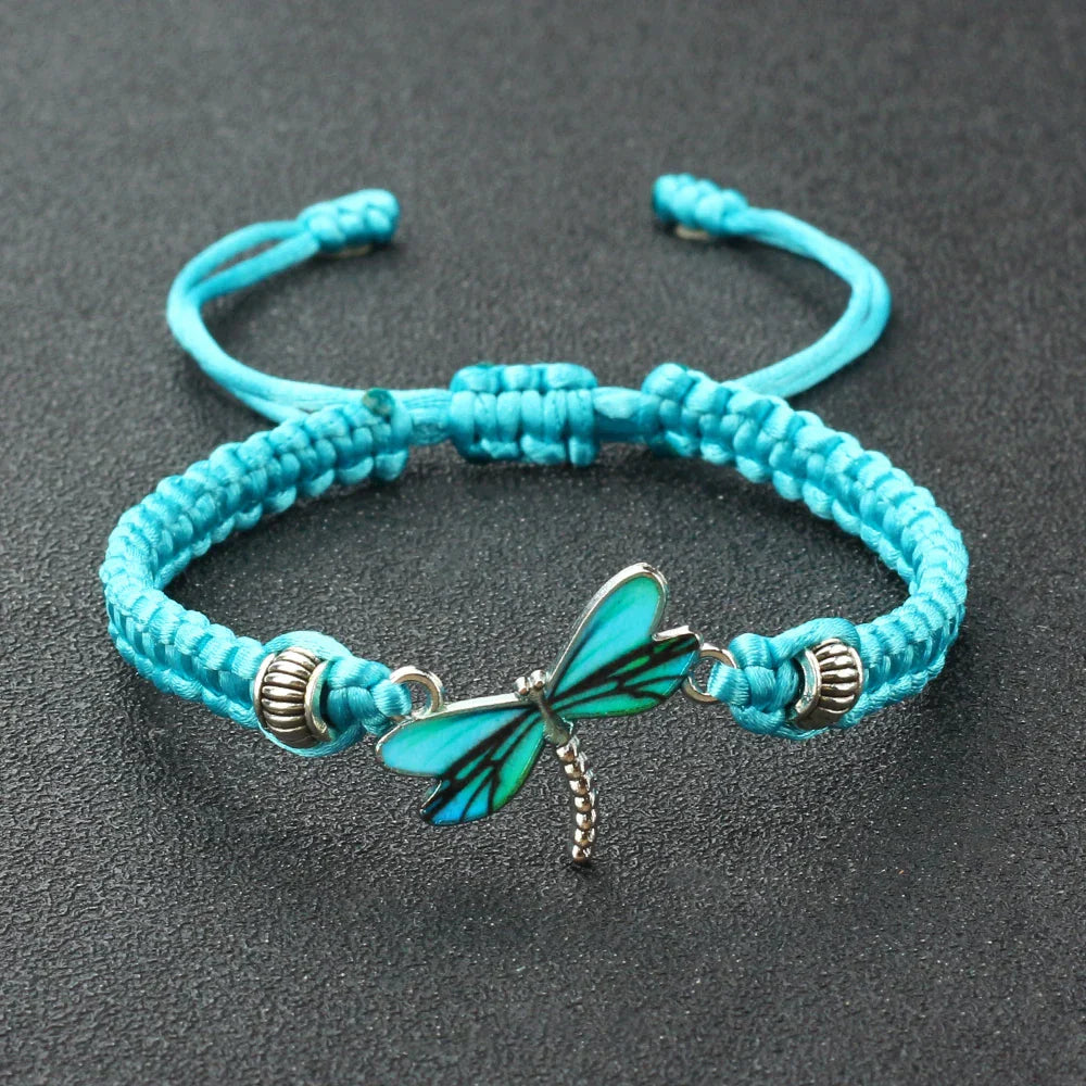 Bracelet Tissé à la Main Rêves de Libellule