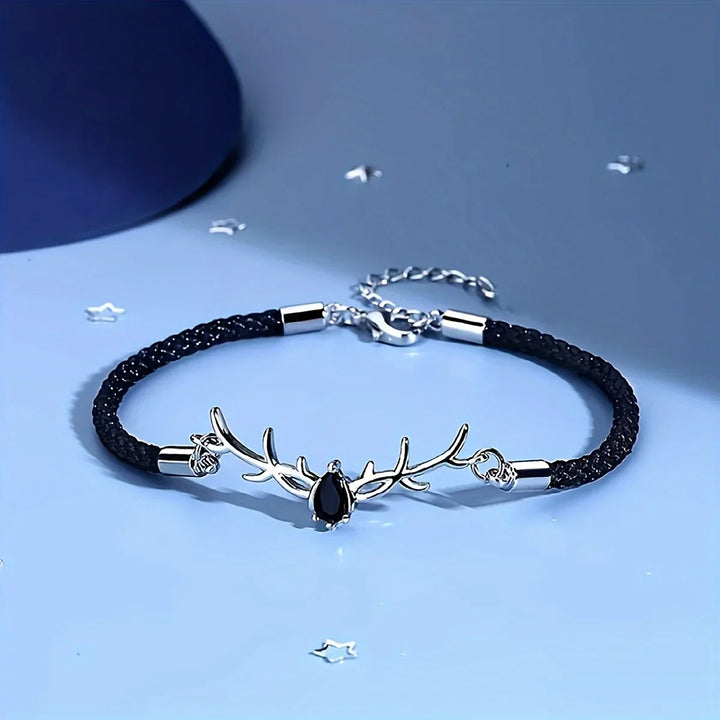 Bracelet en Cœur de Corne de Cerf avec Zircon