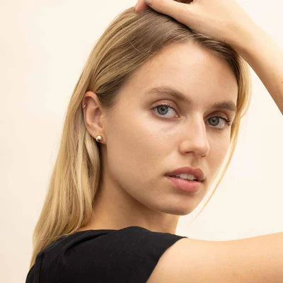 Boucles d'oreilles à perles | Or Blanc