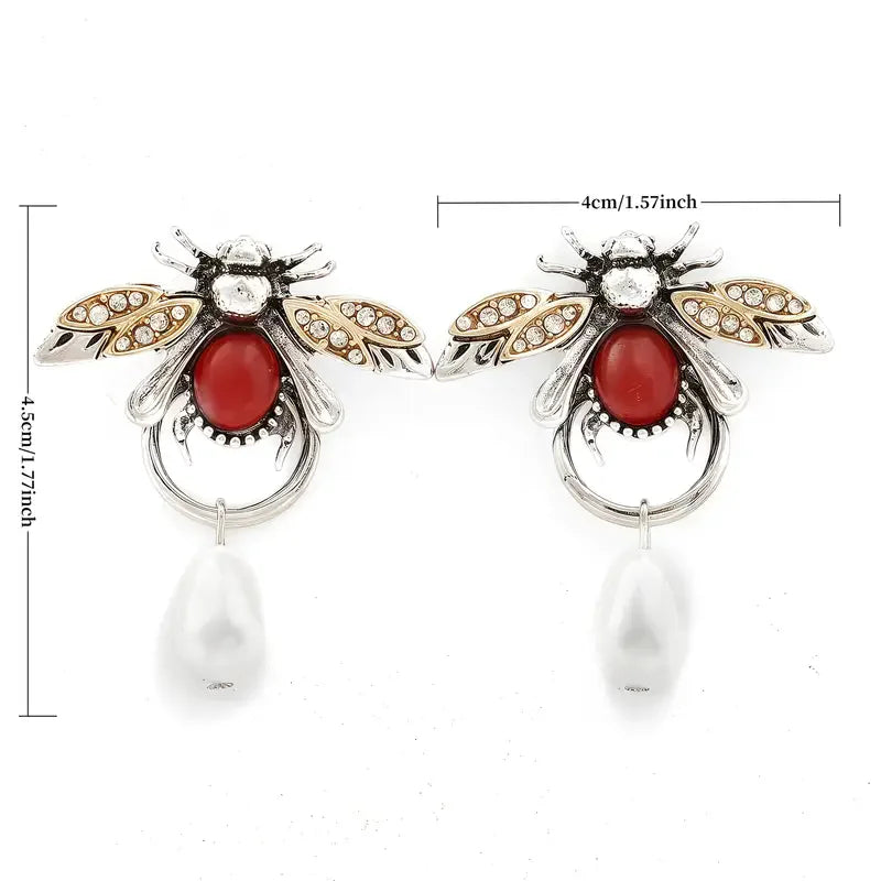 Boucles d'oreilles vintage en forme d'abeille