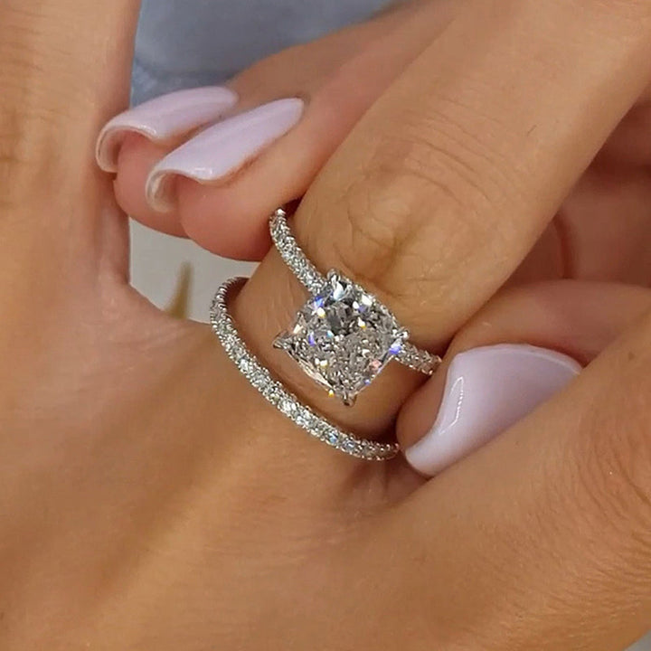 Ensemble de bagues de mariage 2 pièces | Or blanc