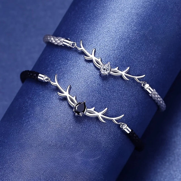 Bracelet en Cœur de Corne de Cerf avec Zircon