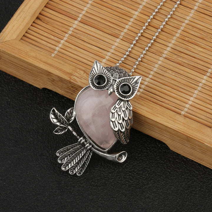 Pendentif en cristal de hibou sage