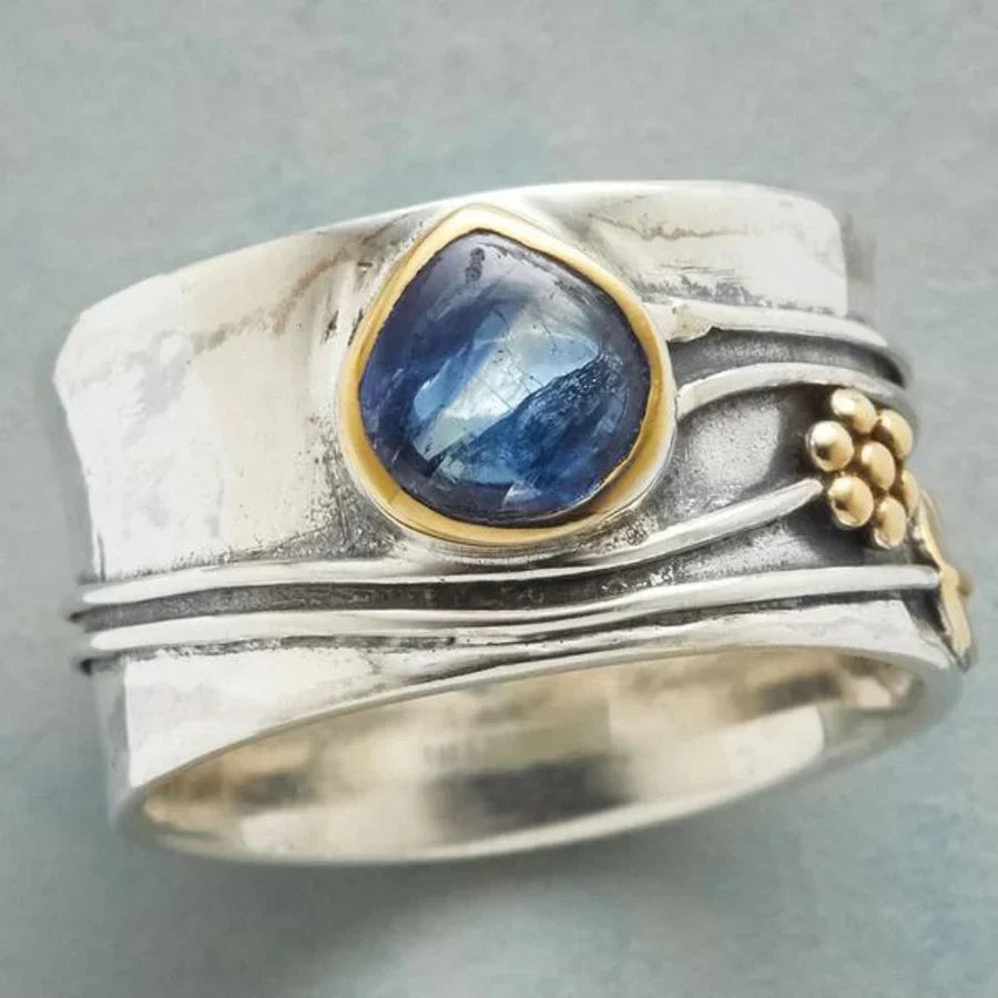 Bague de Méditation en Gemmes Bohémiennes | Or Blanc