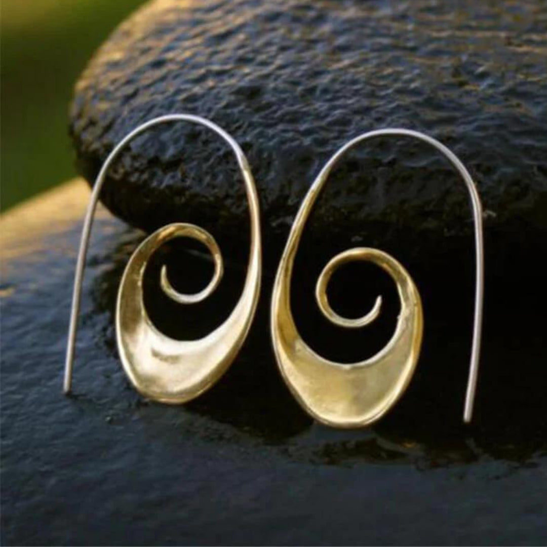 Boucles d'oreilles Boho Spirale en Or