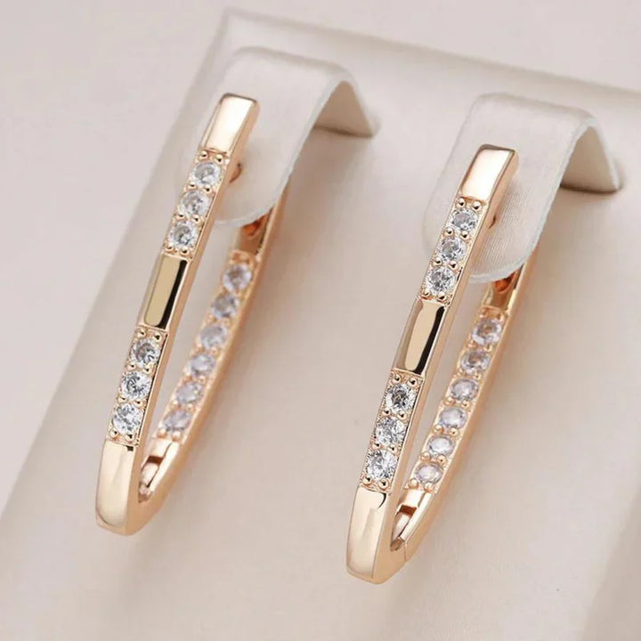 Boucles d'oreilles en zirconia exquis | Or
